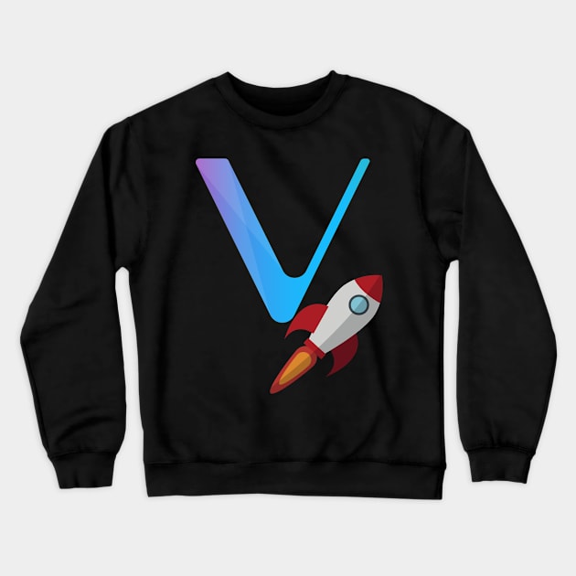 Vechain crypto to the moon Crewneck Sweatshirt by Fabled Rags 